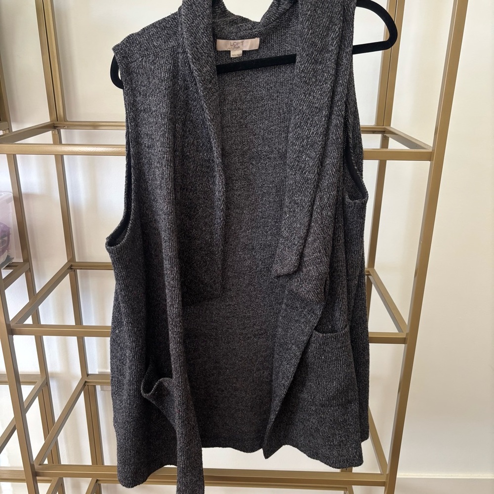 LOFT Charcoal Knit Vest